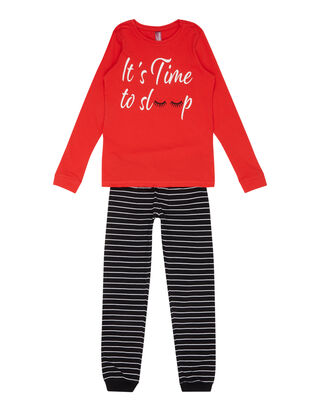 M&auml;dchen Pyjama mit Message-Print