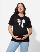 Umstandsshirt - Print - schwarz