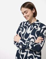 Bluse - Allover-Muster - dunkelblau
