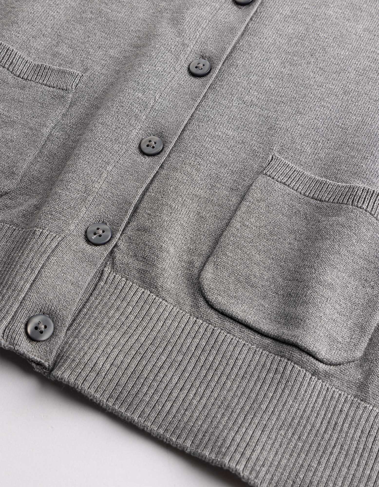 Gebreid vest - Knoopsluiting - grijs