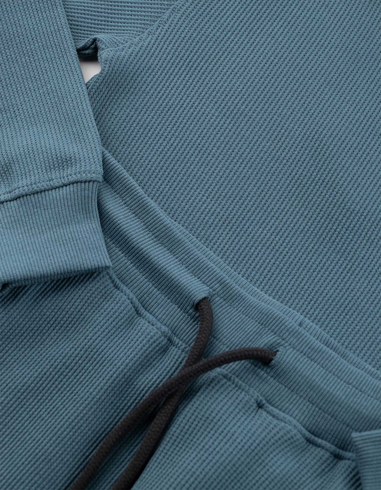 Sweater en broek set - Wafelstructuur - blauw