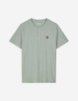 T-shirt - Dekolt Henley - zielony