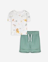 Ensemble t-shirt et pantalon - Imprimé all-over - blanc