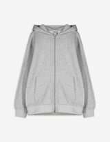 Sweatjacke - Kapuze - grau