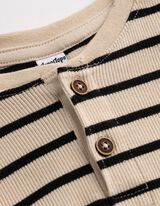 Langarmshirt - Streifen - beige