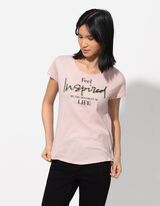 Tričko - Třpytivý potisk - růžová