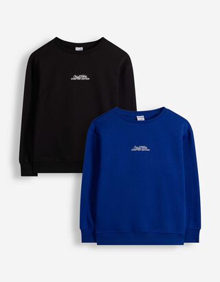 Sweatshirt - 2er-Set - Schwarz
