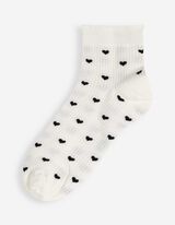 Socken - Herzen - wei&szlig;