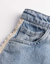 Dž&iacute;ny - H&aacute;čkovan&aacute; krajka - svetle  modra