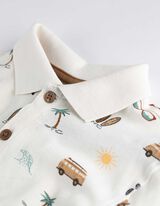 Poloshirt - Print all-over - wit