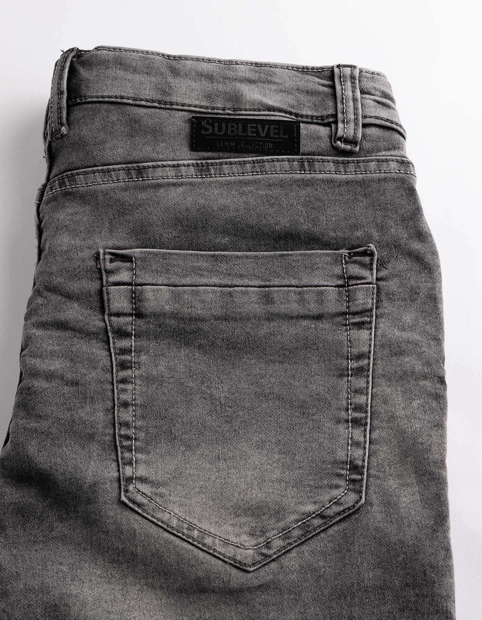 Short - D&eacute;tail nou&eacute; - Gris