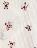 Langarmshirt - Allover-Print - weiß