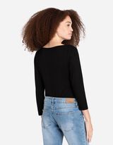 Hossz&uacute; ujj&uacute; felső - LENZING&trade; ECOVERO&trade; - fekete