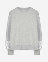 Sweatshirt - Ballonärmel - hellgrau