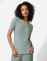 T-Shirt - Plisseefalten - hellgrün