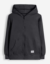 Sweatjacke - Waffelstruktur - Dunkelgrau