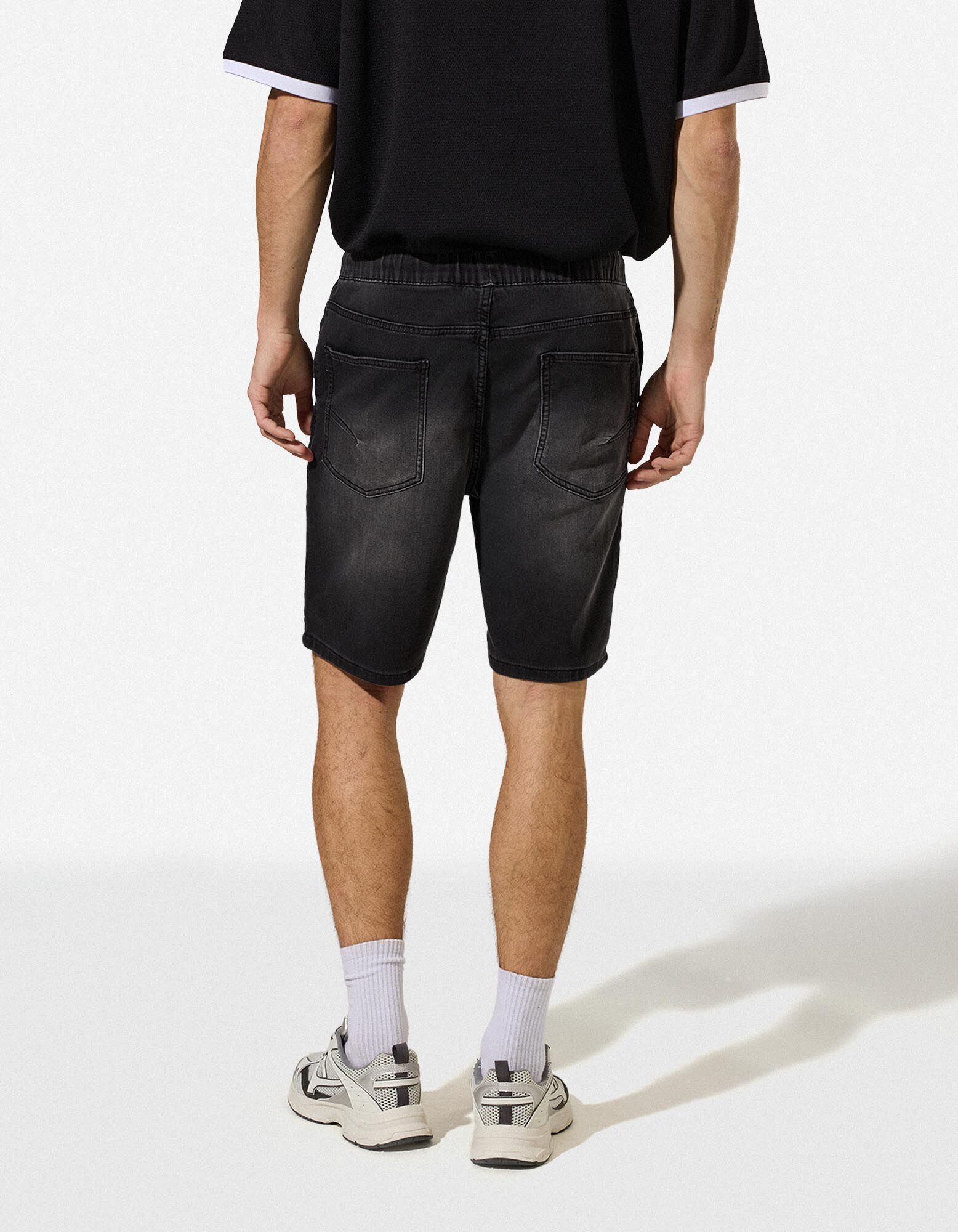 Jeansshorts - Jogger Fit - Grau