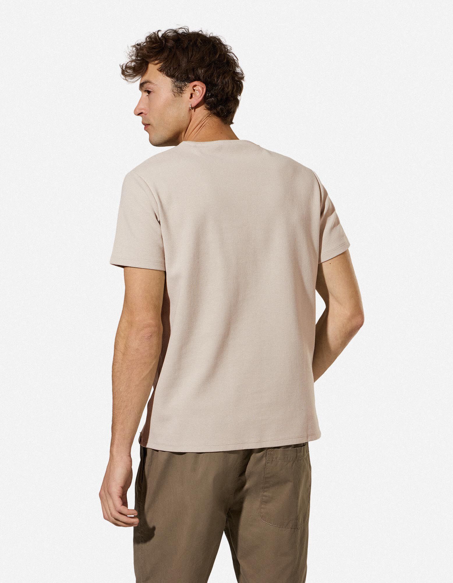 T-Shirt - einfarbig - Beige