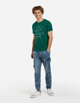 T-shirt - Tekstprint - donkergroen