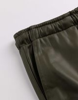 Kalhoty - PU - tmave zelena