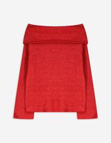 Strickpullover - Carmen-Ausschnitt - rot