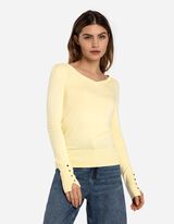 Pulóver - LENZING™ ECOVERO™ - világos sárga