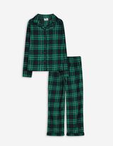 Set pijama alcătuit din bluză cu mânecă lungă și pantaloni - Închidere cu nasturi - Albastru inchis
