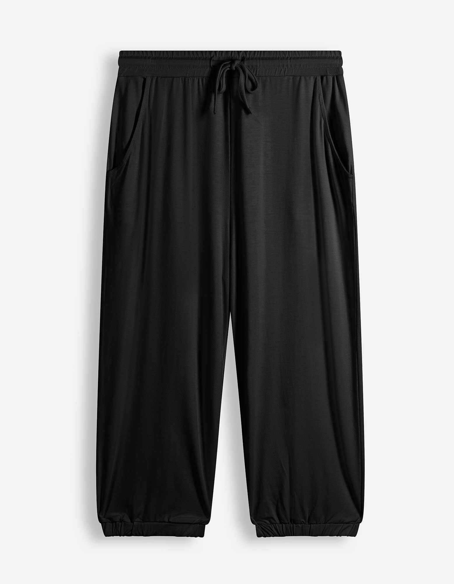Caprihose - Viskose-Mix - Schwarz