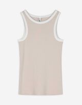 Top - Rippenstruktur - beige