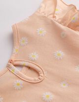 Kleid in A-Linie - Allover-Print - Orange