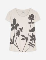 T-shirt - Bloemenmotief - wit