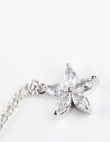 Kette - Ziersteine - silberfarben