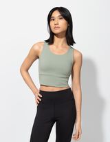 Cropped Top - Soft-Touch - dunkelgr&uuml;n