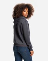 bluza z kapturem - prążkowane brzegi - ciemny szary