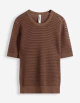 Strickpullover - Baumwoll-Mix - braun