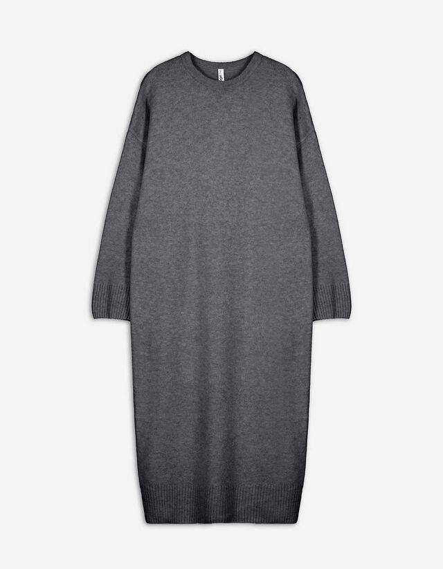 Strickkleid - Wadenlang - dunkelgrau