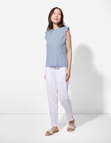 Tričko - Dírkovaná krajka - svetle  modra