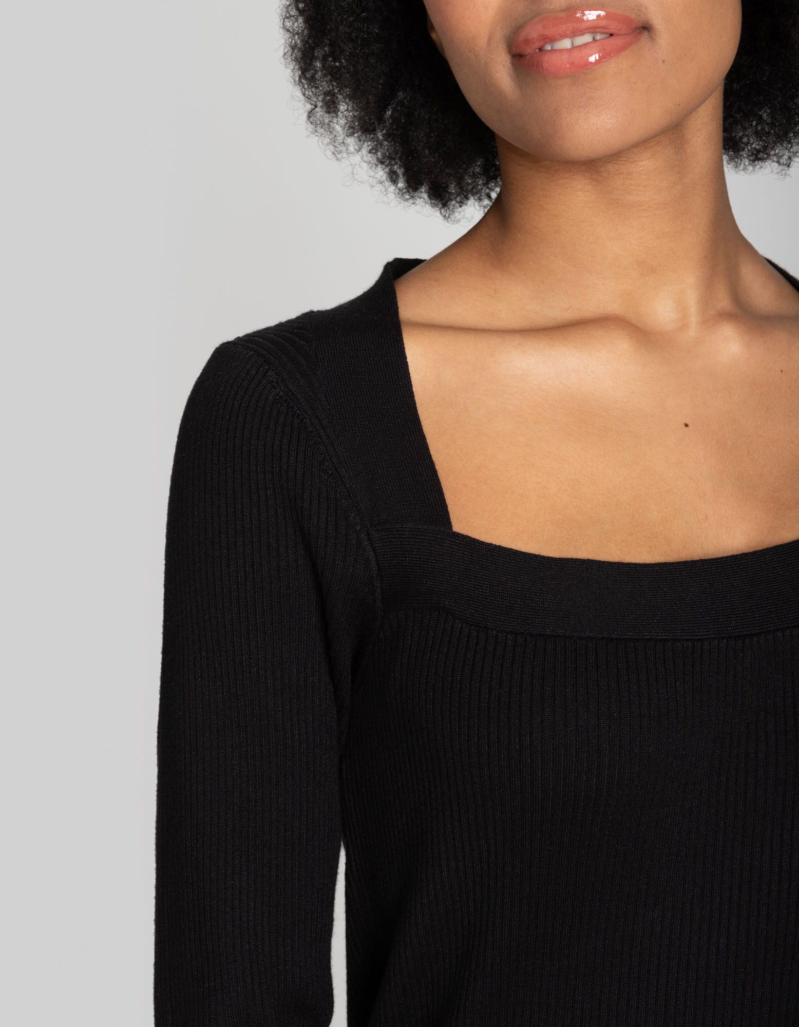 Pull-over - Viscose m&eacute;lang&eacute;e - Noir