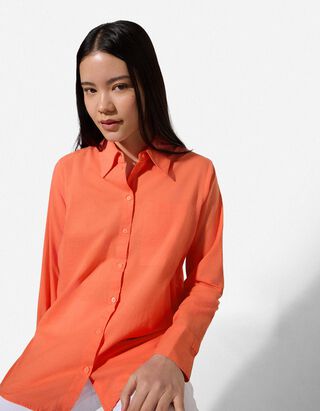 Hemdbluse - Hemdkragen - hellrot