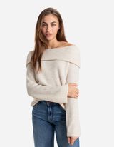 Trui - Carmenhals - beige
