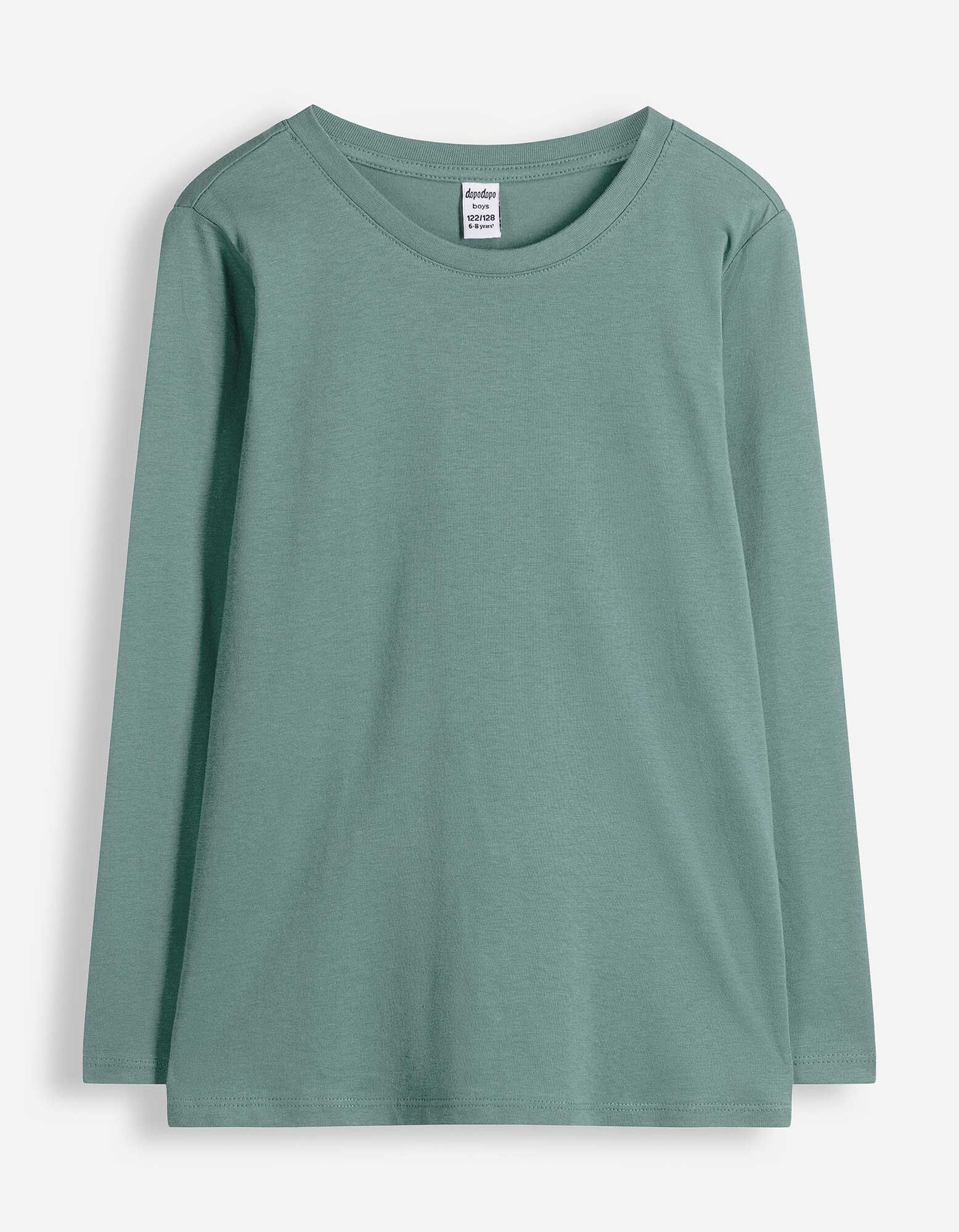 Langarmshirt - Baumwolle - Gr&uuml;n