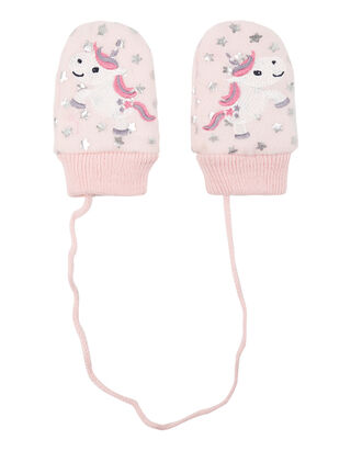 Baby F&auml;ustlinge mit Einhorn-Stickerei