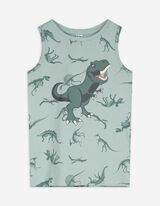 Tanktop - Allover-Print - türkis