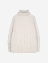 Pull-over long - Col roulé - Beige