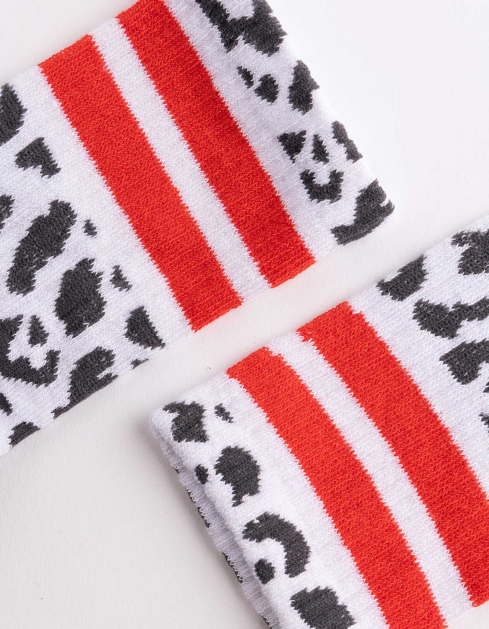 Tennissocken - Leopardenmuster - Off-White