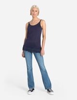 Top sans manches - Broderie anglaise - Bleu foncé