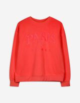 Sweatshirt - Paris-Schriftzug - rot