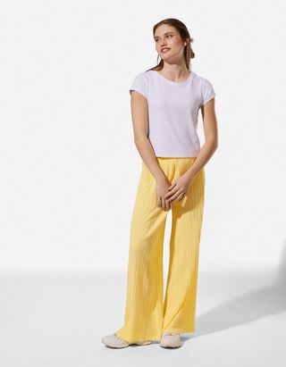 Hose - Elastischer Bund - hellgelb