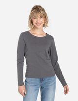 Tričko s dlh&yacute;mi ruk&aacute;vmi - Z&aacute;kladn&yacute; - tmavoseda