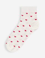 Socken - Herzen - wei&szlig;